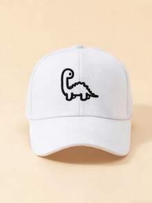 Toddler/Kids Dinosaur Embroidery Adjustable Baseball Cap, Sun Protection Visor Hat, Fashionable Minimalist Design, Spring/Summer - 1pcs - View 8