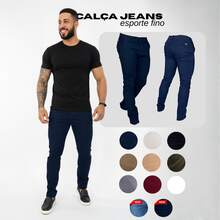 Urban Zone Jeans Men's Dress Pants, Smart Casual Style, Twill, Denim - 深色牛仔褲 - 查看 1