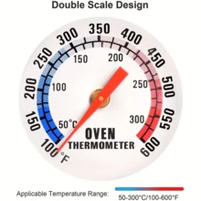 SOKANY 1pc Oven/Oven Thermometer, Temperature Range 50-300°C/100-600°F. Made Of 430 Stainless Steel, High-Temperature Resistant Glass, Auto-Sensing, Precise Temperature Measurement. Suitable For Kitchen Cooking And Baking, An Essential Baking Tool And Kitchen Accessory. - View 7
