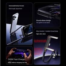 2pcs/1pc 240W Fast Charging Data Cable With Phone Holder, 90° Angled Plug, 360° Rotation, Multi-Angle Adjustment, Braided Cable, Suitable For IPhone 17 And Gaming Phones; 240W Holder Charging Cable For IPhone 17, Tablets And Fast Gaming Charging - Black - View 3