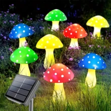 8/12/20pcs Solar Mushroom Lights, Outdoor Garden Decor, 8 Lighting Modes Solar Mushroom Lamps, Flickering Mushroom Fairy Lights, Suitable For Yard, Patio, Path, Lawn, Wedding, Camping - 太陽能 - 查看 2