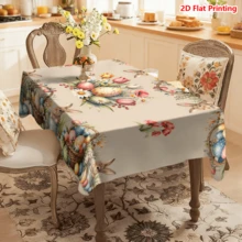 1/20 chiếc khăn trải bàn Phục Sinh hình thỏ Phục Sinh và hoa, trang trí ngày lễ mùa xuân cho nhà bếp, phòng ăn, tiệc tùng, bàn TV, bàn trà, sử dụng được quanh năm, khăn trải bàn trang trí chủ đề Phục Sinh. - Nhiều màu - Xem 7