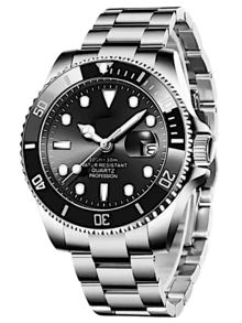 Men's Quartz Watch RLX Functional Steel Strap Water Resistant - 黑色 - 查看 4