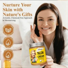 1pc Organic Beef Tallow & Honey Balm For Face, Whipped Tallow Moisturizer For Deep Nourishing & Intense Hydration, Anti-Aging Facial Cream For Sensitive Dry Skin, Natural Skincare Gift For Women & Men - 全尺寸 - 查看 2