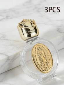 Christian Holy Water Bottle With Cross, Virgin Mary Sculpture Bottle, Suitable For Holding Holy Water, Perfume And Essential Oils, Church Souvenir,Bathroom,Travel - Multicolor - View 15