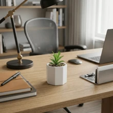 Kit Vasos de Cerâmica com Planta Suculenta Cachepot Vasinho Decorativo Decoração Mesa - 2 Vasinhos COM Planta - Visão 3