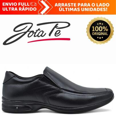 Sapato Social Jota Pe 3d Vision 100% Couro Legítimo Calce Fácil Slip On Original
