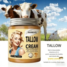 1pc Organic Beef Tallow & Honey Balm For Face, Whipped Tallow Moisturizer For Deep Nourishing & Intense Hydration, Anti-Aging Facial Cream For Sensitive Dry Skin, Natural Skincare Gift For Women & Men - 全尺寸 - 查看 3