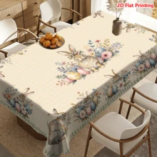 1/20 chiếc khăn trải bàn Phục Sinh hình thỏ Phục Sinh và hoa, trang trí mùa xuân cho nhà bếp, phòng ăn, tiệc tùng, trang trí nhà cửa, khăn trải bàn theo mùa sử dụng được cả 4 mùa, khăn trải bàn trang trí chủ đề Phục Sinh. - Nhiều màu - Xem 13
