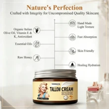 1pc Organic Beef Tallow & Honey Balm For Face, Whipped Tallow Moisturizer For Deep Nourishing & Intense Hydration, Anti-Aging Facial Cream For Sensitive Dry Skin, Natural Skincare Gift For Women & Men - 全尺寸 - 查看 6