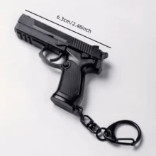 1pc Fashion Mini Detachable Handgun Keychain, Outdoor Sports Style Backpack Versatile Accessory, Car Key Chain, Backpack Decor, Creative Novelty Pendant, Holiday & Birthday Gift - Multicolor - View 7