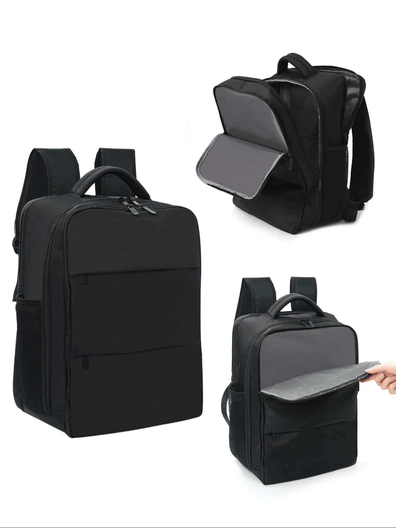 Travel Backpack For Men And Women Business/Commuting/Holiday/Travel/University Use Multi-Layer Laptop Notebook Double-Shoulder Multi-Purpose - Black - View 1