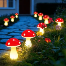 8/12/20pcs Solar Mushroom Lights, Outdoor Garden Decor, 8 Lighting Modes Solar Mushroom Lamps, Flickering Mushroom Fairy Lights, Suitable For Yard, Patio, Path, Lawn, Wedding, Camping - 太陽能 - 查看 4