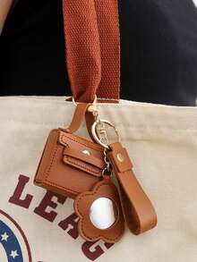 Bolsa pequeña con espejo, bolsa para auriculares, llavero con colgante, llavero de mini bolsa de piel sintética, disponible en varios colores, accesorios de escritorio de oficina, suministros de oficina, accesorios de oficina - llavero de bolso - Ver 3