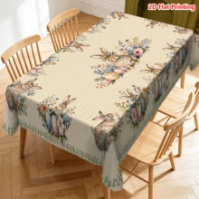 1/20 chiếc khăn trải bàn Phục Sinh hình thỏ Phục Sinh và hoa, trang trí mùa xuân cho nhà bếp, phòng ăn, tiệc tùng, trang trí nhà cửa, khăn trải bàn theo mùa sử dụng được cả 4 mùa, khăn trải bàn trang trí chủ đề Phục Sinh. - Nhiều màu - Xem 2