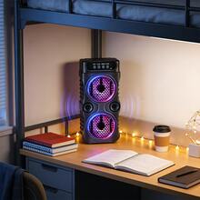 This Speaker Features Powerful Bass, Is Ideal For Gyms, Dance Studios, Conference Rooms, And Is A High-Power Wireless Speaker Suitable For Outdoor Use. It Has A Knob-Style Design, Karaoke Function, And RGB Lighting Effects. Perfect For Home, Outdoor, And Party Use, It Includes A Portable Wireless Microphone For Karaoke, And Supports USB, AUX, Type-C, TF Card, MP3, And USB Flash Drives. It's A Modern Audio Device. - 查看 4