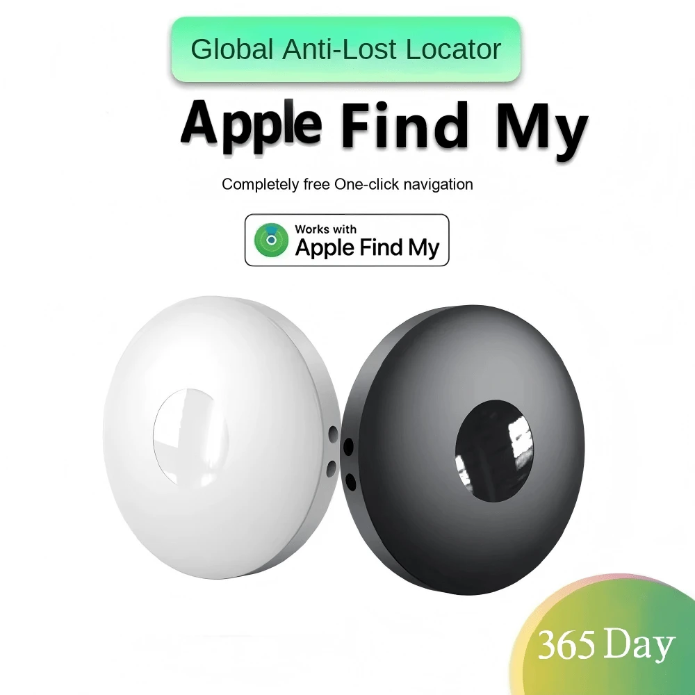 1个全球定位器，苹果版，车载GPS追踪器，宠物猫咪GPS项圈，CR2032可更换电池，Airtag替代GPS追踪器，苹果Airtag，Airtag钥匙扣，兼容“苹果查找”平台，一键追踪，远程精准追踪，电池续航时间长，适用于老人、宠物、汽车、钥匙、包包等物品的防丢提醒追踪定位器