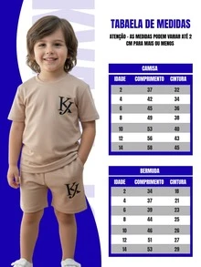 Children's Set Fashion Summer Youth Men's T-Shirt And Shorts - Màu nâu  Mocha - Xem 11