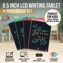 4 Pieces 8.5 Inch LCD Writing Tablet For Kids , Colorful Electronic Drawing Pad, Erasable Reusable Toddler Doodle Board, Educational Learning Toy Birthday Gift For 3-6 Year Old Boys Girls - Pink + Blue + Green + Red - View 1