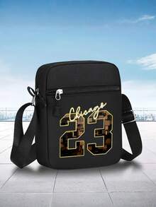 Zestaw 1 szt./2 szt. czapki baseballowej i torby na ramię w kolorze złotym z nadrukiem Chicago Letter & Number 23, modna czapka unisex z regulacją i torba na ramię, idealna na prezent i do noszenia na co dzień - Wielokolorowe - Zobacz 4