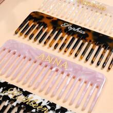 Customized Marble Pattern Hair Comb With Gift Box, Personalized Initial Engraved Bridesmaid Gift, Wedding Party & Daily Use Hair Brush, Personalized Gift For Women - Multicolor - View 4