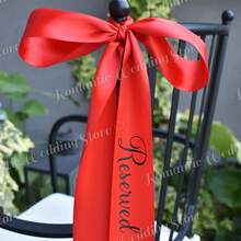 Personalized Wedding Chair Sashes, Vinyl Text, Satin Seat Cushion Labels, Reserved Seat Labels, Wedding Chair Decor Nameplates, Ceremony Chair Decor, Reserved Wedding, Party Chair Sashes, Customized Bride Decor, Wedding Seat Cards, Fashionable And Elegant - Multicolor - View 7