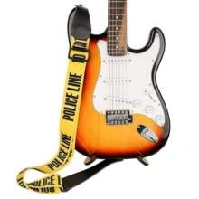 Correa de guitarra clásica de cinta de precaución amarilla POLINE LINE - Negro - Ver 3