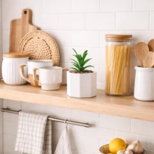 Kit Vasos de Cerâmica com Planta Suculenta Cachepot Vasinho Decorativo Decoração Mesa - 2 Vasinhos COM Planta - Visão 5
