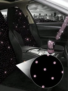 Universal Car Seat Covers - With Airbag Compatible And Shiny Crystal Design, Fit For Sedan, Truck And SUV (5-Seat/2-Seat) For Women - Style a - View 16