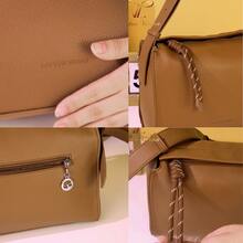 Women's Minimalist Structured Crossbody Bag With Zipper And Adjustable Strap - Casual, Elegant, For Work, Outings, Everyday Use - Small, Medium, Modern, Versatile - Available In Various Colors - Coffee Brown - View 6