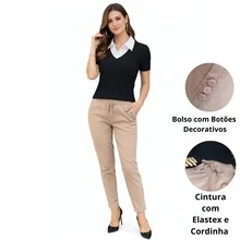 Women's High-Waisted Pants – Elegance, Comfort, And Versatility - Khaki - View 2