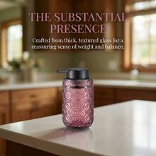 复古时尚绿色泡沫玻璃皂液器 - 黑色按压瓶，适用于浴室和厨房洗手液 - 均碼 - 查看 9