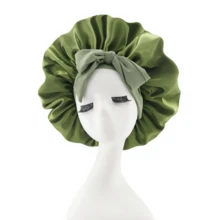1件裝奢華緞面絲綢睡眠帽，附可調節肩帶，柔軟睡眠帽適合女性與男性，完美適用長捲髮與編髮，絲滑順暢睡眠髮帽，幫助減少摩擦並保護頭髮，情人節禮物 - 多色 - 查看 18