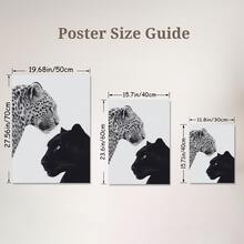 3 Stücke ungerahmtes modernes Stockholm Leoparden Muster Schwarz-Weiß Leinwand Poster, modisch elegantes Luxus Dekorationsbild, geeignet für Wohnzimmer, Schlafzimmer, Apartment, Flur, Zuhause und Studentenwohnheim Dekoration - A - Übersicht 4