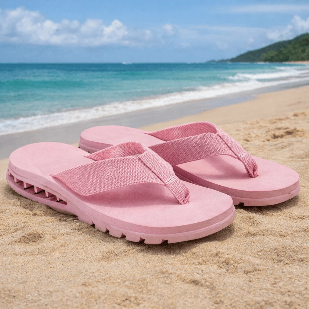 Comfortable Men's Unisex Flip-Flops - BB PINK - View 1