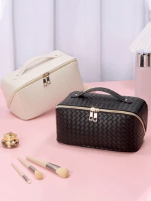 1pc PU Leather Travel Cosmetic Bag, Holiday Travel Makeup Organizer Bag,Multi-Compartment Cosmetic Organizer Bag, Suitable For Watches, Necklaces, Rings, Face Masks, Eyeshadow Palettes, Phones, Moisturizers, Mother's Day Gift, Travel Necessities - Makeup Bag - View 6