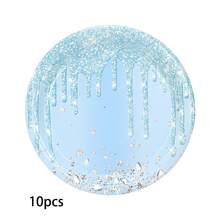 10pcs/50pcs/80pcs Blue And Silvery Party Supplies Blue And Silvery Glitter Diamond Paper Plates Cups And Napkins Tableware Set Party Decorations For Birthday Party Gender Reveal Retirement Bachelor Party Table Decorations - View 11
