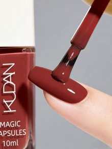 1 Bottle 2026 New 10ml Water-Based Nail Polish, Quick Drying, Long-Lasting, Peel-Off, Suitable For Students, Alcohol-Free - Redwood - View 4