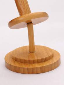 1pc Wooden Yarn Holder, Desktop Yarn Spool Storage Rack, Minimalist Style Yarn Spool Holder, Weaving Accessory Set, Classic Wooden Yarn Rack With Rotating Mechanism, Suitable For DIY Knitting, Embroidery, Crocheting And Handicrafts - A - View 4