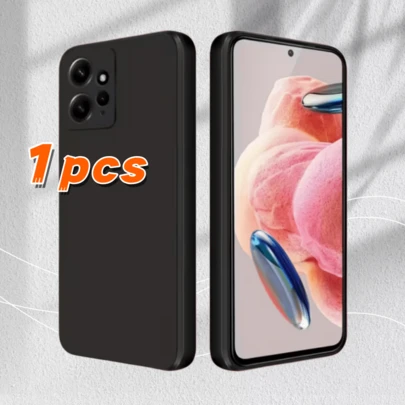 Black Silicone Anti-Drop Phone Case, Compatible With Xiaomi A3/15 Pro/13T/13/12/10/11/Poco X6 Pro/Poco X5 And Other Similar Smartphone Models, Anti-Fall, Anti-Scratch, Minimalist, Solid Color, TPU Anti-Drop Phone Case, Black Phone Case