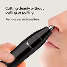 PHILIPS Nose And Ear Hair Trimmer,360° Rotary Cutter Head Washable Automatic, NT1620/14, Batteries Not Included - Black - View 2