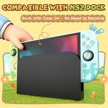IINE Island Dream Switch 2/NS2 保护壳套装，可拆卸保护壳，可爱超薄 PC 外壳，包含 2 个摇杆帽、收纳袋和游戏卡盒，游戏配件 - 查看 3
