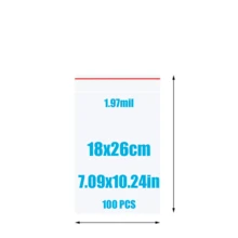 100pcs/Pack Transparent Plastic Resealable Glass Paper Bags, Self-Sealing Bags - White - View 14