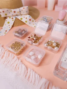 1PC Portable Transparent Storage Set, Perfect For Beads, Jewelry, Craft Supplies, Stationery, Medication And Small Daily Items, Suitable For Home Storage, Dorm Room Organization, Office Use, Travel And Craft Projects - Multicolor - View 4
