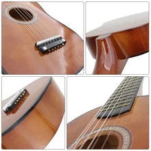 Mini Acoustic Children's Guitar With Steel Strings For Beginners - 鏽棕色 - 查看 5