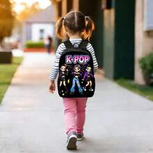 3件組 K-POP 歌手風格背包套裝，含鮮豔舞台印花，適合青少年日常使用，包含輕量休閒背包、時尚通勤包及大容量旅行包，附收納口袋，適用於學校用品 - 多色 - 查看 8