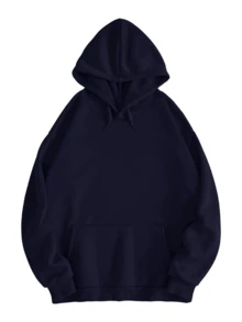 Men's Casual Hoodie - Urban Style For Going Out And Relaxing At Home. Minimalist Los Angeles Letter Hoodie For Men - Oversized Urban Fashion Sweatshirt, Black With White Letters, Loose Fit Hoodie For Everyday Wear (Slim Fit For Spring And Autumn, Choose One Size Larger.) - 藍色 - 查看 2