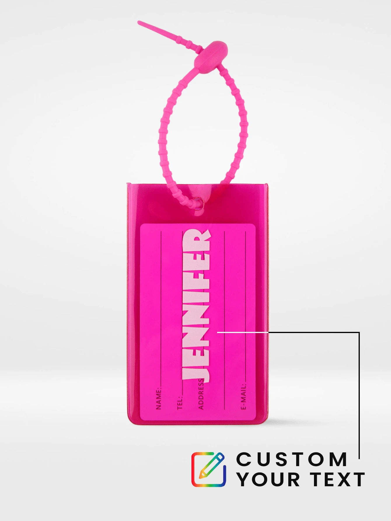 1pc Personalized PVC Luggage Tag With Privacy Card Slot, Customized Name, Colorful PVC Label Suitable For Handbag, Backpack, Handmade Exquisite Travel Accessory, Travel Gift For Friends Birthday - Multicolor - View 1