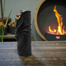 1pc 3D Chinese Dragon Lighter Case For BIC J6, Black/White Embossed Lighter Cover For Smoking Accessories - Multicolor - View 12
