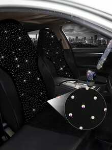 Universal Car Seat Covers - With Airbag Compatible And Shiny Crystal Design, Fit For Sedan, Truck And SUV (5-Seat/2-Seat) For Women - Style a - View 15